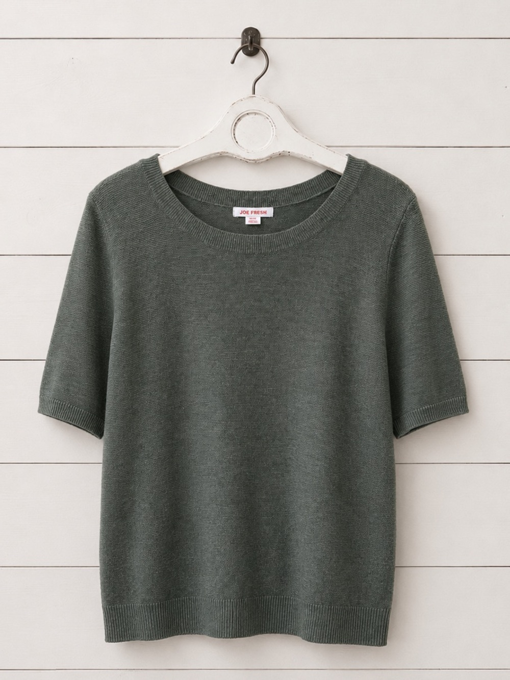 Joe Fresh Olive Knit Crewneck Sweater
